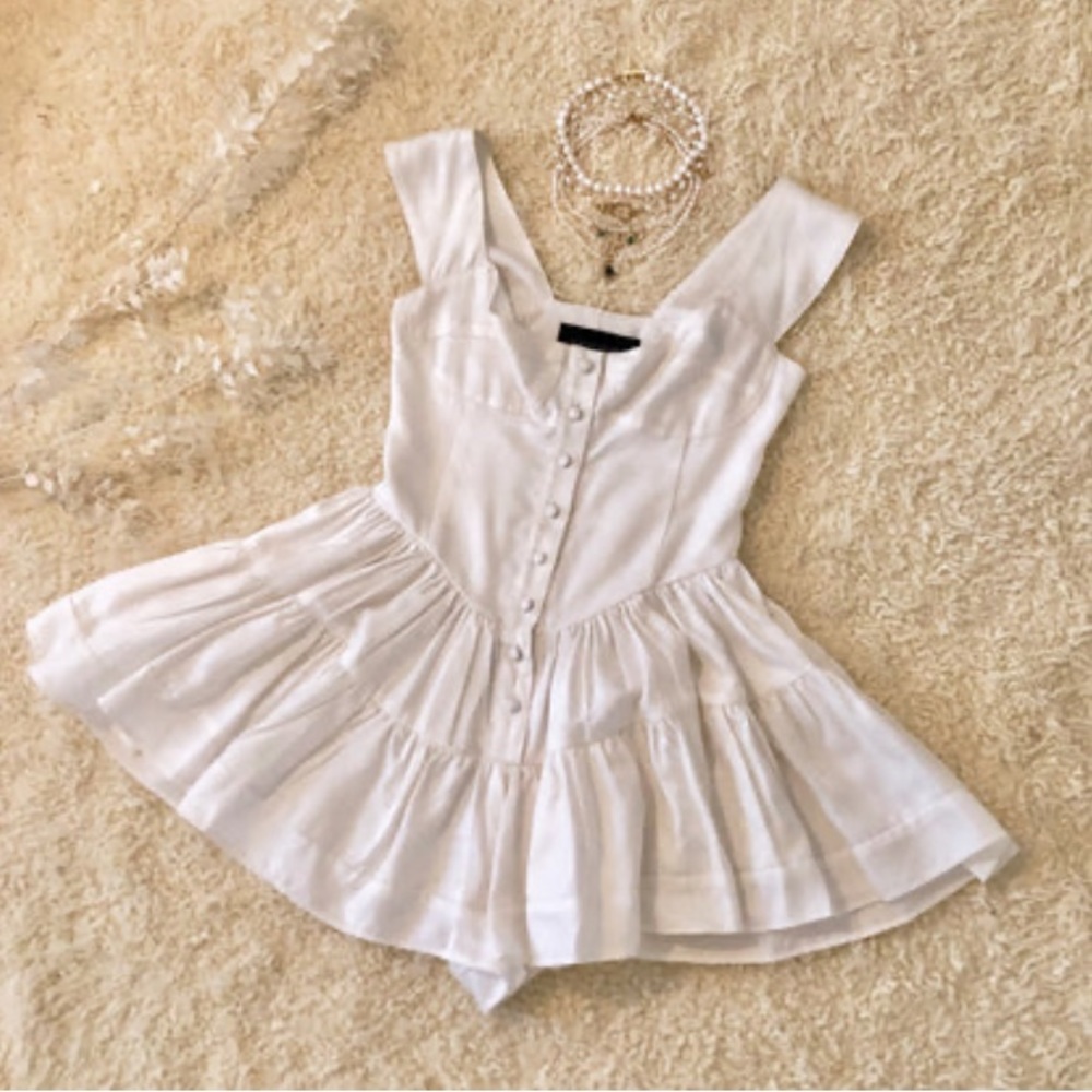Vanessa Mooney Sold Out Elisabeth White Romper Dress